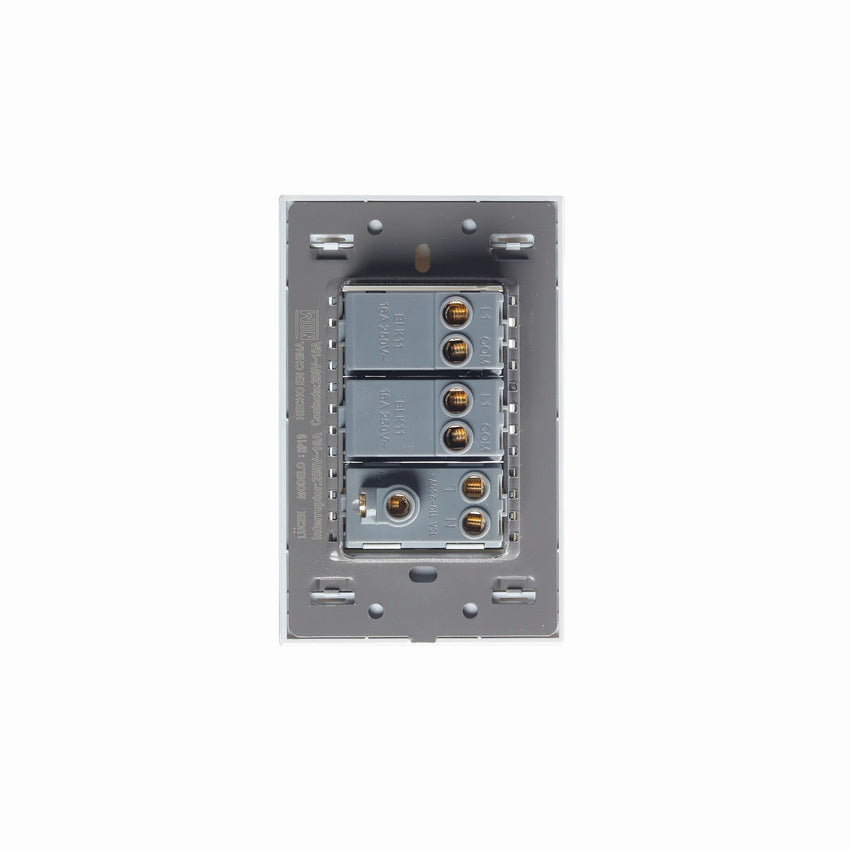 Pack x10 | Lucek Flat BP19 Cristal 2 Interruptores + 1 Contacto